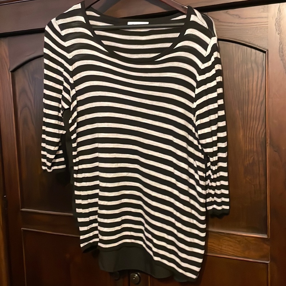 Calvin Klein black/white stripe top